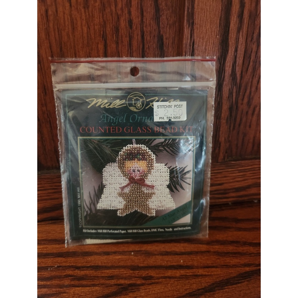 Vintage Mill Hill Angel Ornament Pin‎ Counted Glass Bead Kit A2 Star Christmas